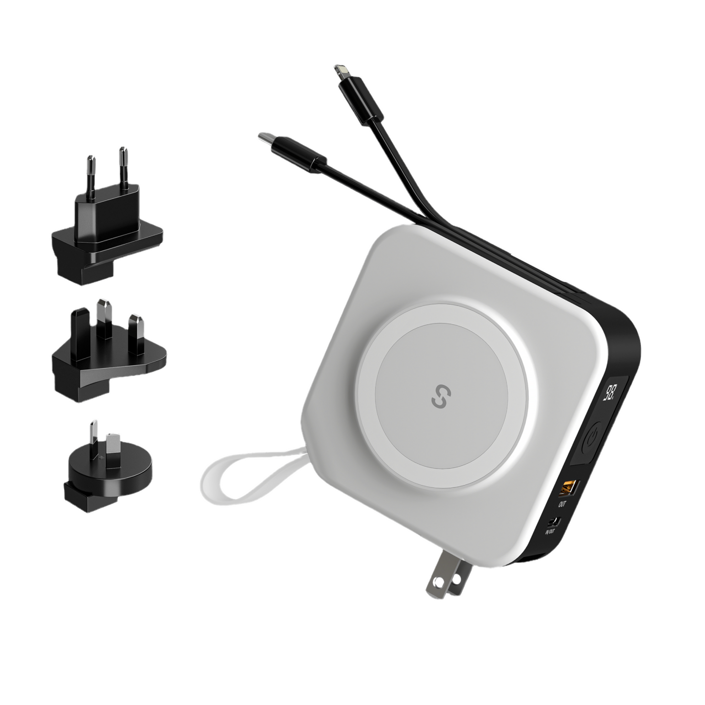 5- in 1 Travel Power Bank- Charge faster